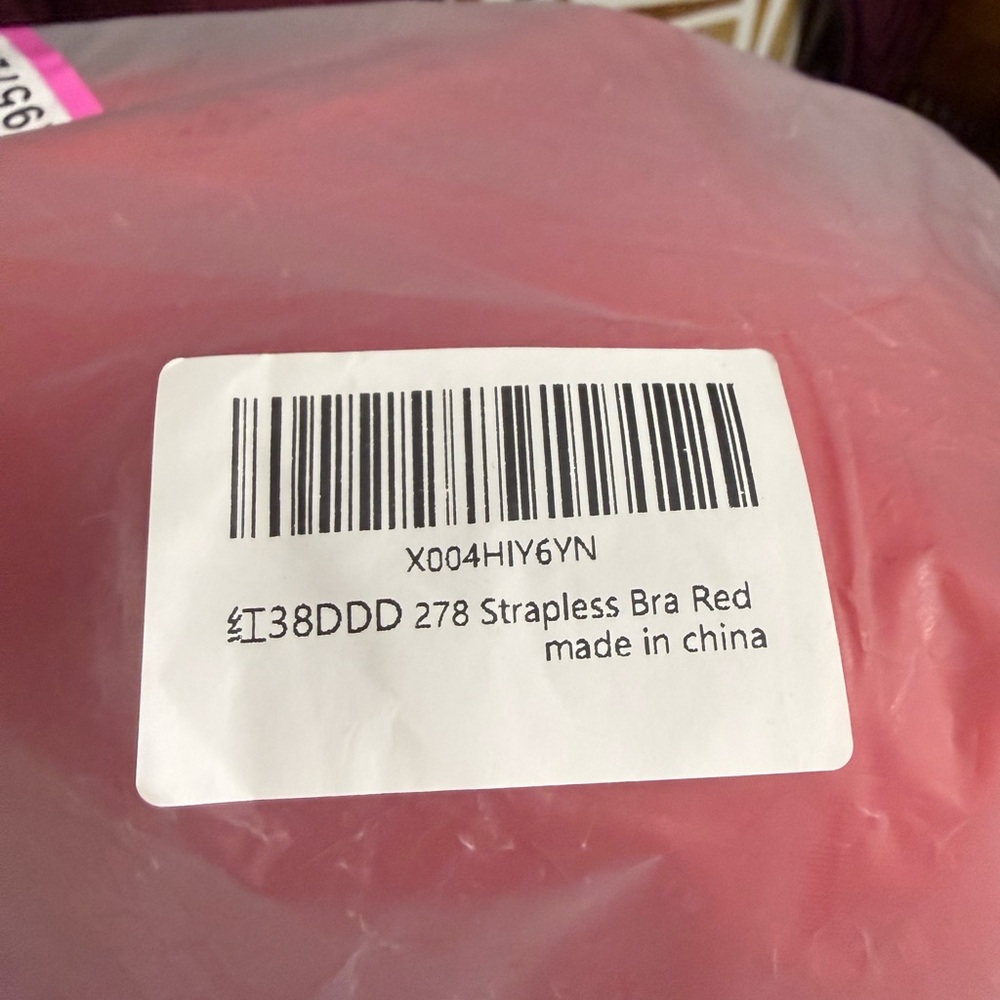 NWT-  38F / 38DDD Red Strapless Bra Longline 38F  anti-slip support / large bust - Picture 4 of 7